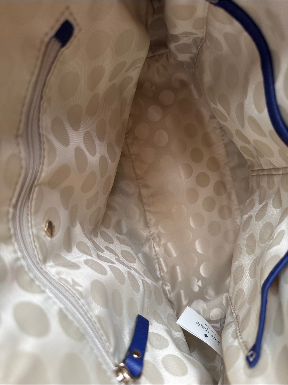 kate Spade Two-Tone Black and Blue Dome Satchel Bag - Picture 12 of 13